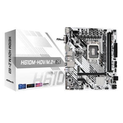 материнская плата ASRock H610M-HDV/M.2+ D5 Белый
