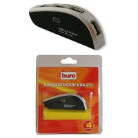 разветвитель USB Buro BU-HUB-L-4 черный