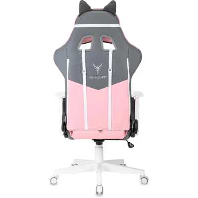 игровое кресло Бюрократ KNIGHT CATZY серый, розовый