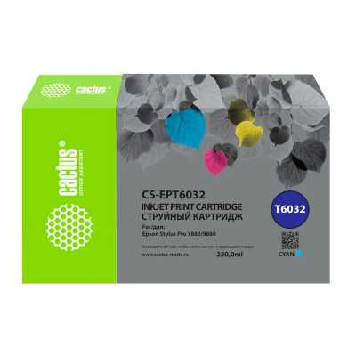 картридж Cactus CS-EPT6032 голубой пигментный