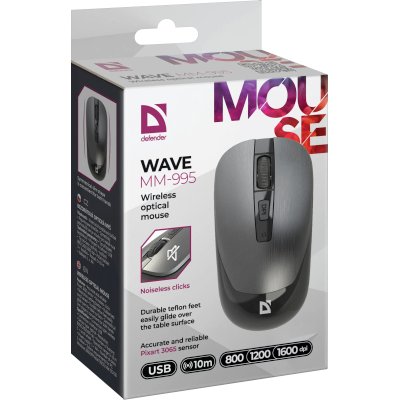 мышь Defender Wave MM-995 Silver Серебристый