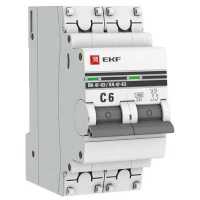 автоматический выключатель EKF ВА 47-63 2P (C) 4.5kA 6 А mcb4763-2-06C-pro