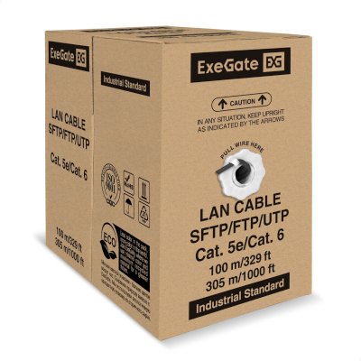 витая пара ExeGate FUTP4-C5e-CU-S24-OUT-PE-BK-305-FLUKE EX301068RUS