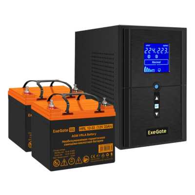 комплект ИБП ExeGate SineTower SZ-1000.LCD.AVR.2SH.1C13.USB EX296792RUS