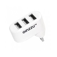 разветвитель USB Ginzzu GR-410UW белый