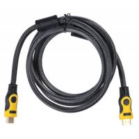 кабель Buro HDMI 19M-19M BRAID Черный/Желтый