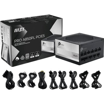 блок питания MSI 850W PRO A850PL PCIE5 Черный