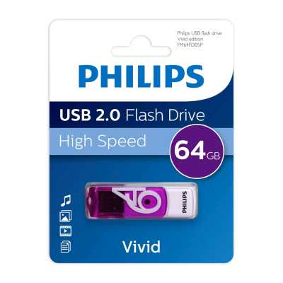 флешка Philips 64GB FM64FD05P/97 Белый, розовый
