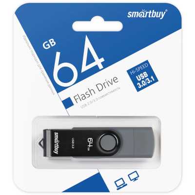 флешка SmartBuy 64GB SB064GB3DUOTWK Черный, серый