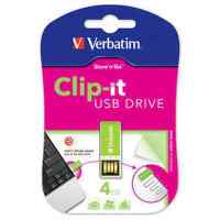 флешка Verbatim 4GB CLIP-IT Green